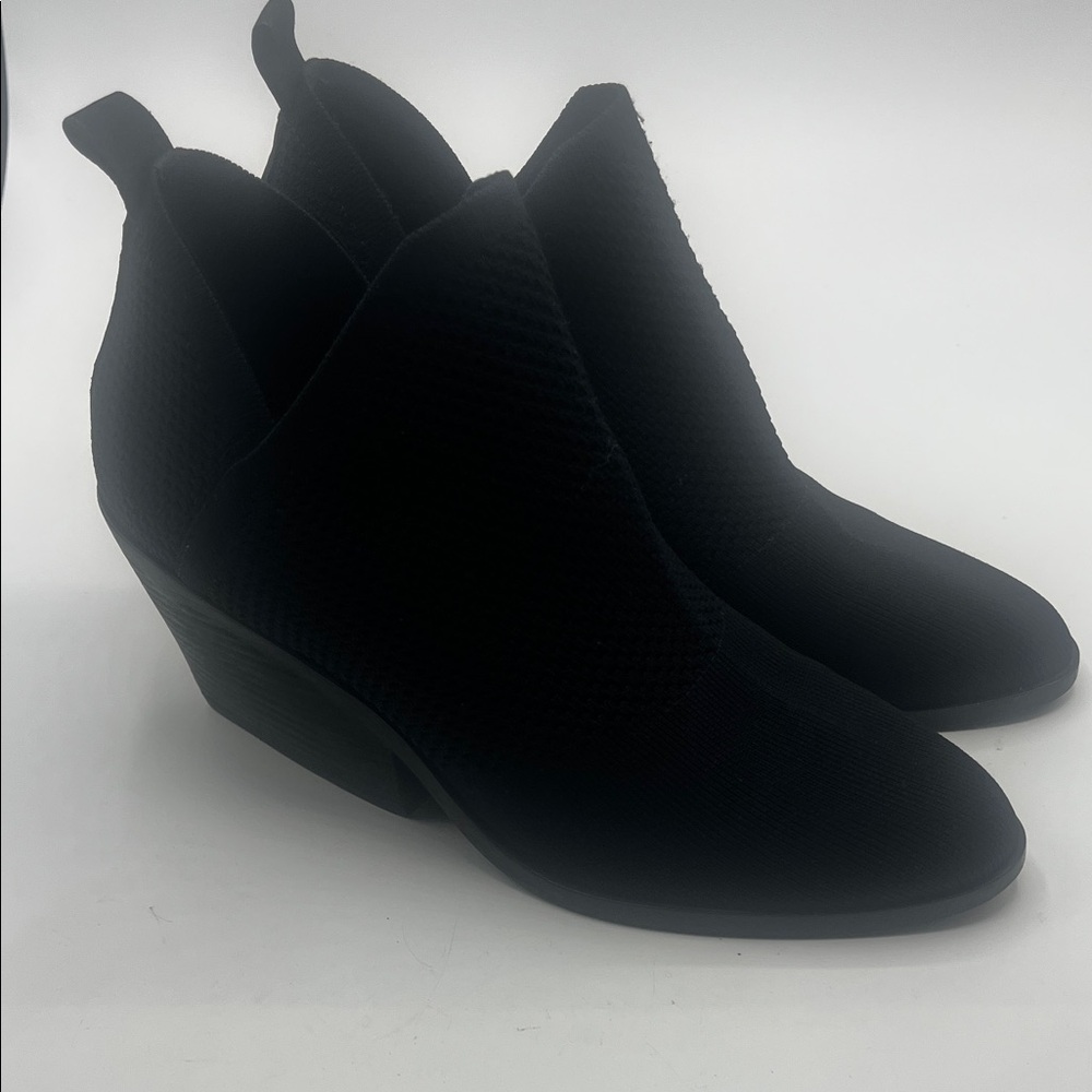 Eileen Fisher Black Slip-On Wedge Booties